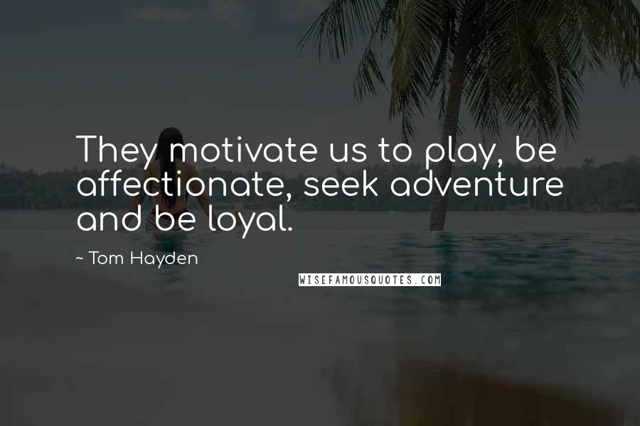 Tom Hayden quotes: They motivate us to play, be affectionate, seek adventure and be loyal.
