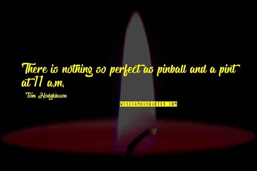 Tom Hodgkinson Quotes By Tom Hodgkinson: There is nothing so perfect as pinball and Tom Hodgkinson Quotes By Tom Hodgkinson: There is nothing so perfect as pinball and