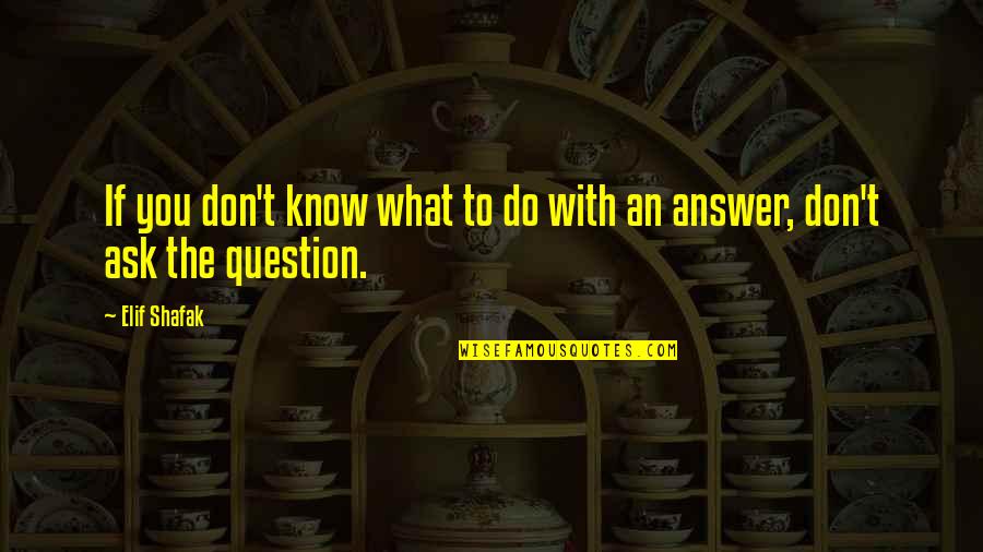 Tom Mach Quotes By Elif Shafak: If you don't know what to do with