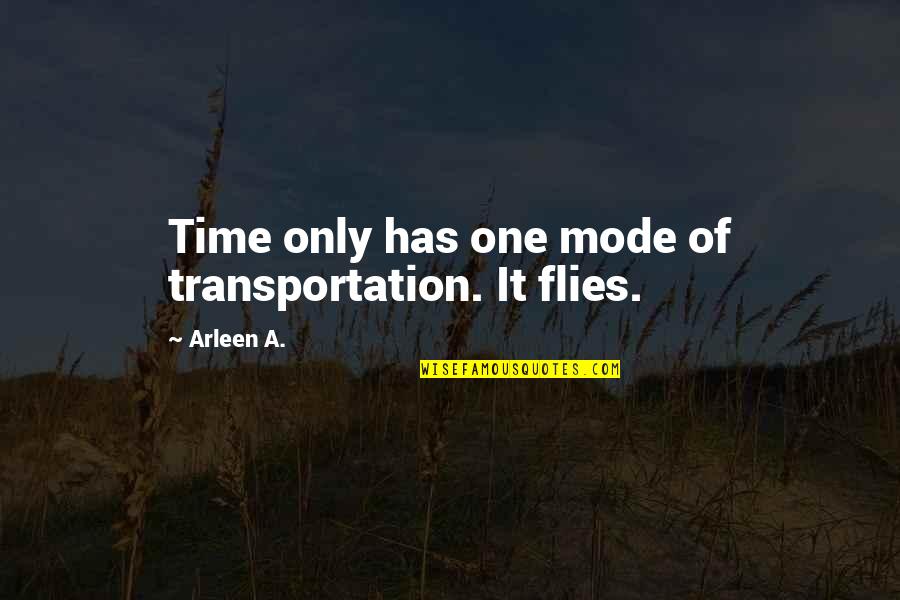 Tom Mullen Quotes By Arleen A.: Time only has one mode of transportation. It