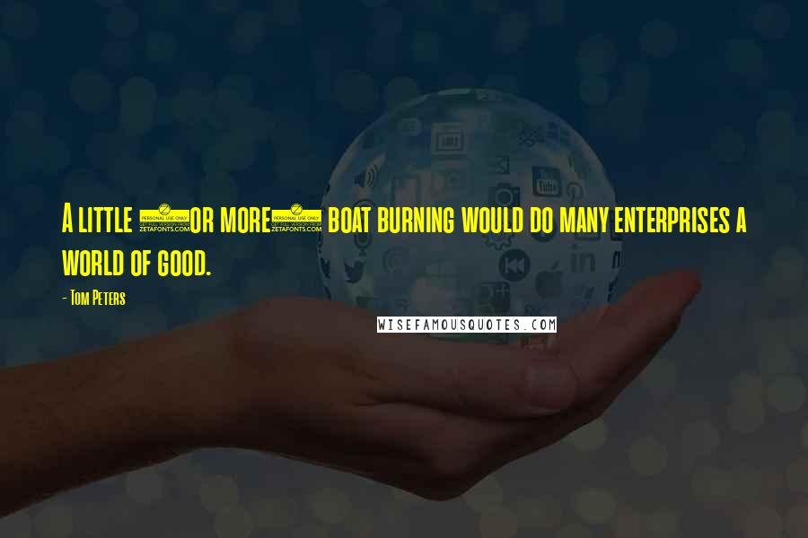 Tom Peters quotes: A little (or more) boat burning would do many enterprises a world of good.
