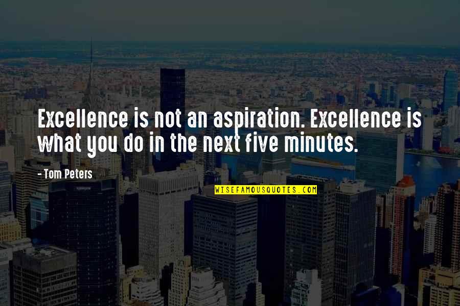 Tom Peters Quotes By Tom Peters: Excellence is not an aspiration. Excellence is what