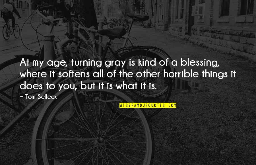 Tom Selleck Quotes By Tom Selleck: At my age, turning gray is kind of