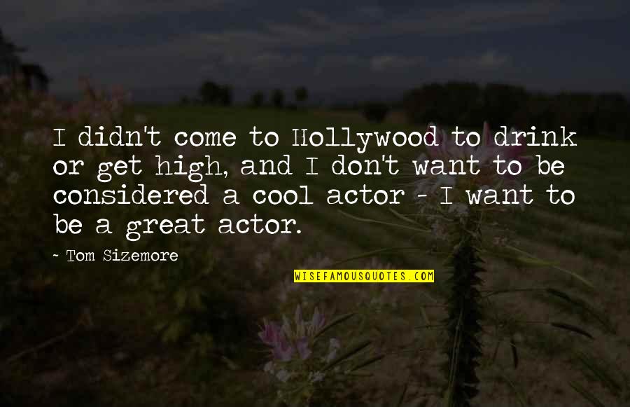 Tom Sizemore Quotes By Tom Sizemore: I didn't come to Hollywood to drink or