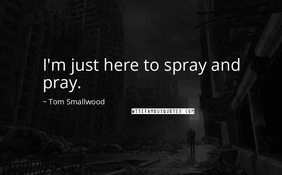 Tom Smallwood quotes: I'm just here to spray and pray.