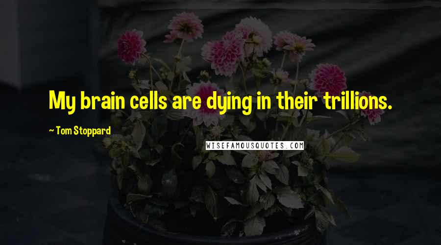 Tom Stoppard quotes: My brain cells are dying in their trillions.