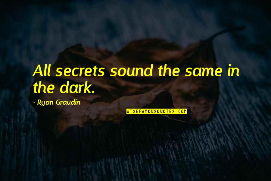 Tom Torlakson Quotes By Ryan Graudin: All secrets sound the same in the dark.