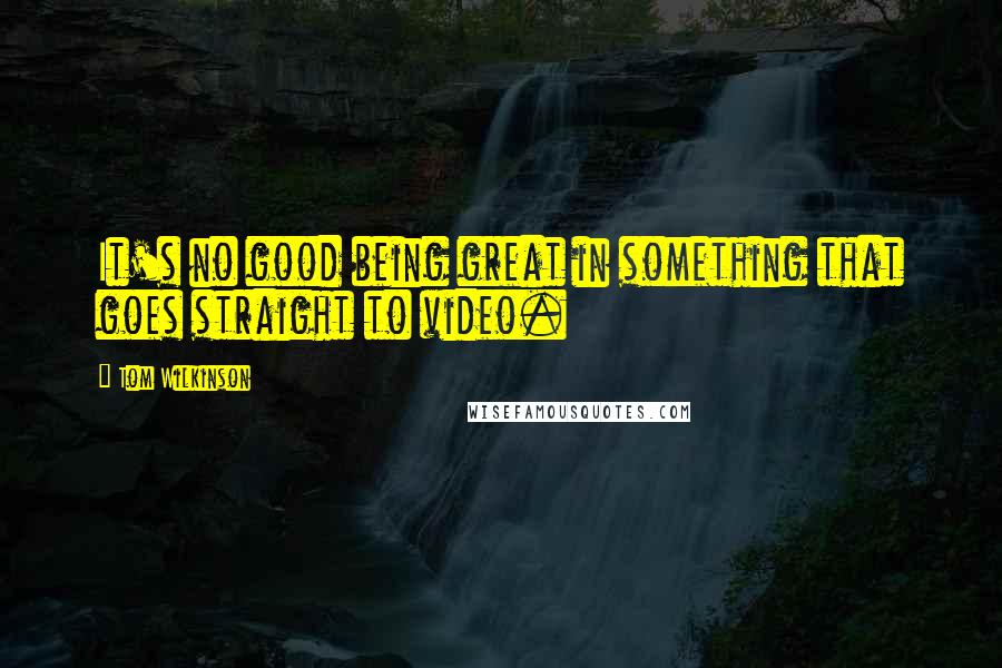 Tom Wilkinson quotes: It's no good being great in something that goes straight to video.