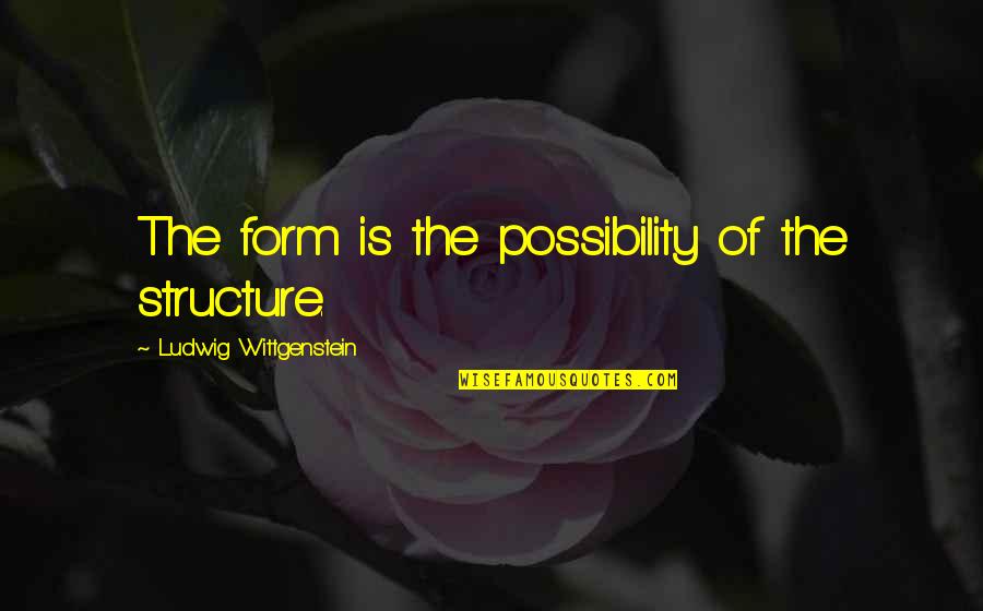 Tomada De Posse Quotes By Ludwig Wittgenstein: The form is the possibility of the structure.
