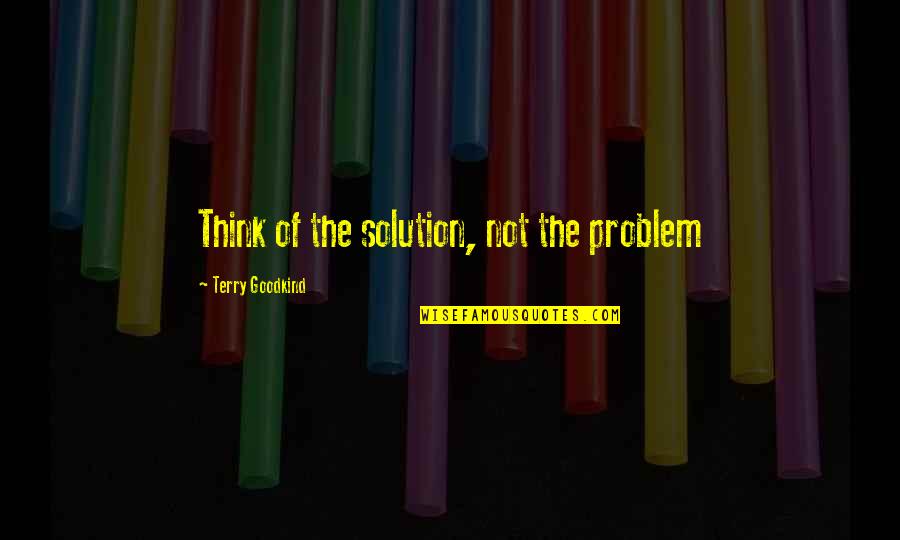 Tomasina Cat Quotes By Terry Goodkind: Think of the solution, not the problem Tomasina Cat Quotes By Terry Goodkind: Think of the solution, not the problem