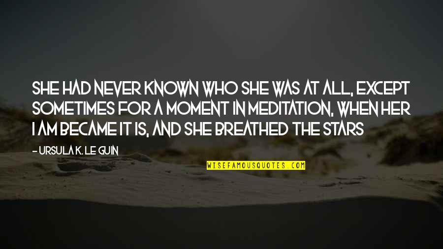 Tomaskovic Devey Quotes By Ursula K. Le Guin: she had never known who she was at Tomaskovic Devey Quotes By Ursula K. Le Guin: she had never known who she was at