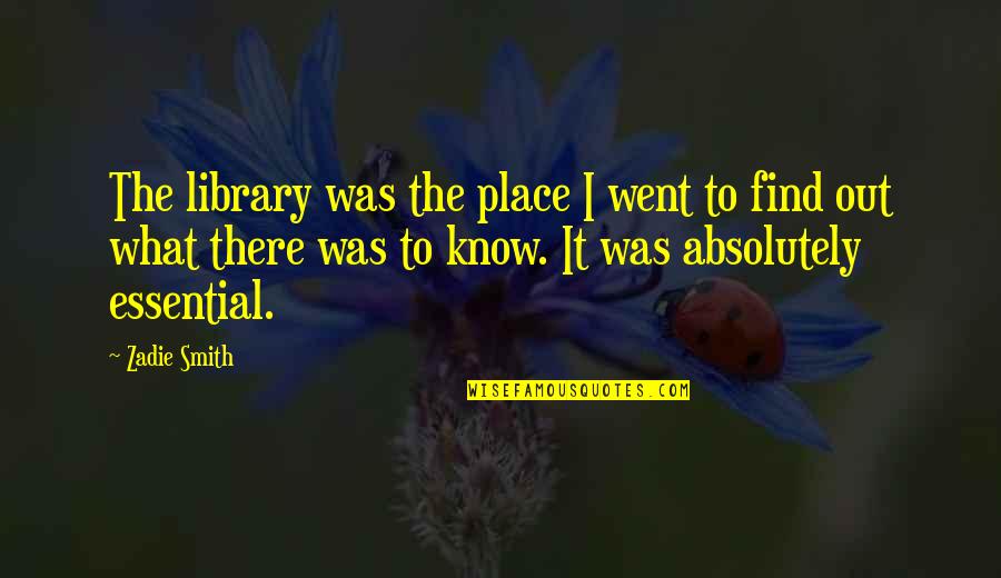 Tomassi Law Quotes By Zadie Smith: The library was the place I went to Tomassi Law Quotes By Zadie Smith: The library was the place I went to