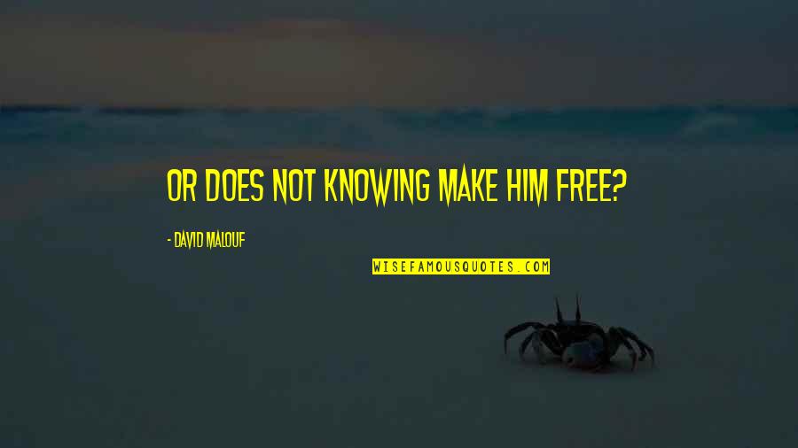 Tomate Verde Quotes By David Malouf: Or does not knowing make him free?