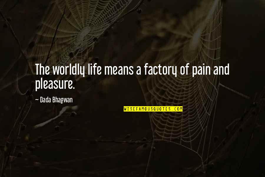 Tomike Alayande Quotes By Dada Bhagwan: The worldly life means a factory of pain Tomike Alayande Quotes By Dada Bhagwan: The worldly life means a factory of pain