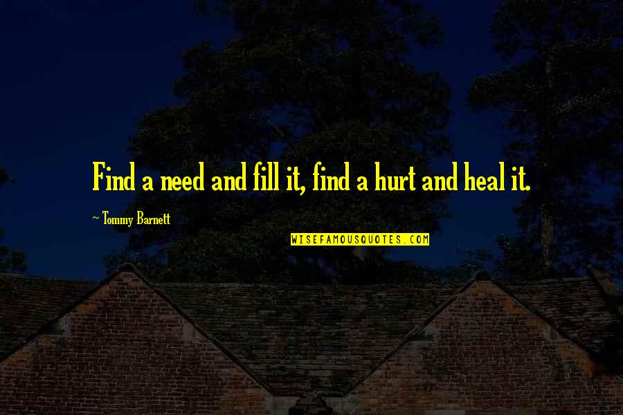 Tommy Barnett Quotes By Tommy Barnett: Find a need and fill it, find a