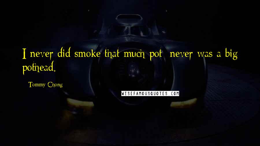 Tommy Chong quotes: I never did smoke that much pot; never was a big pothead.