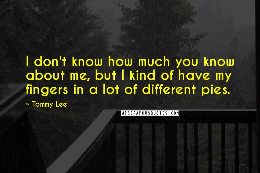 Tommy Lee quotes: I don't know how much you know about me, but I kind of have my fingers in a lot of different pies.