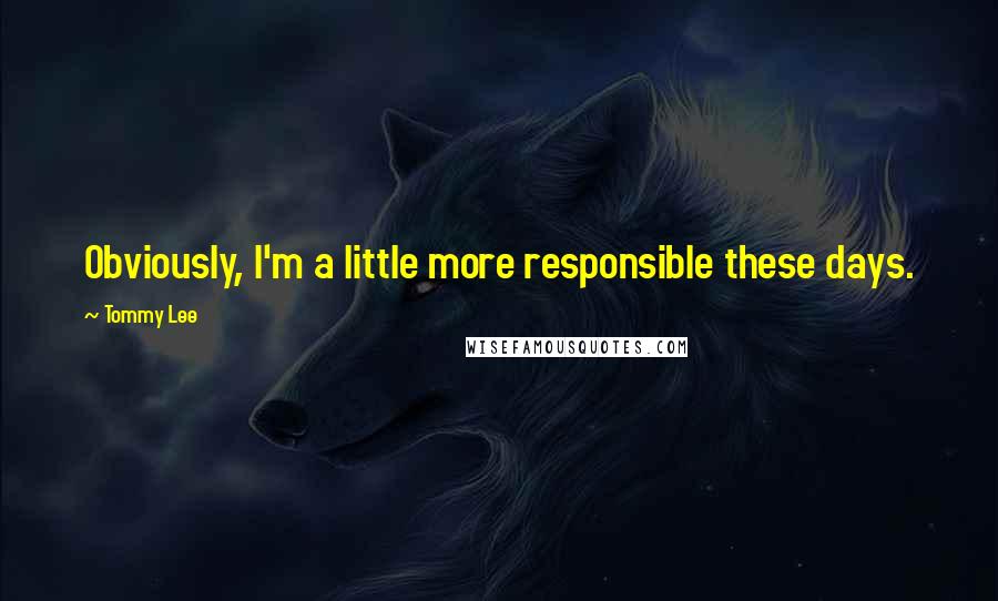 Tommy Lee quotes: Obviously, I'm a little more responsible these days.