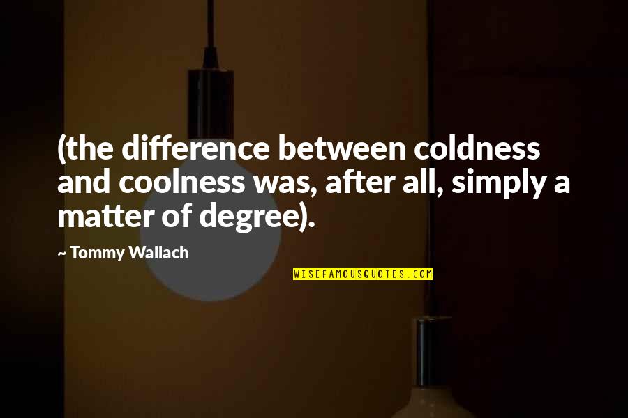 Tommy Wallach Quotes By Tommy Wallach: (the difference between coldness and coolness was, after