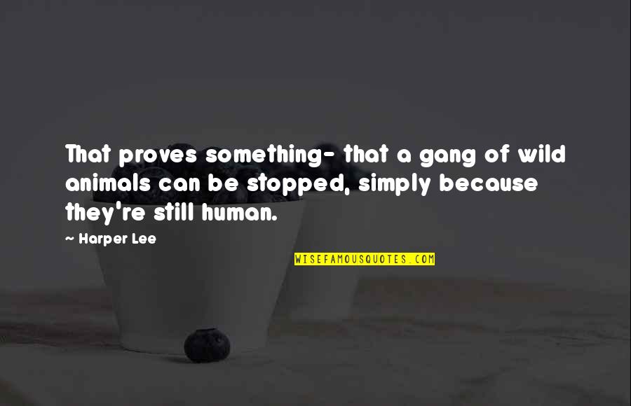 Tomoe Quotes By Harper Lee: That proves something- that a gang of wild Tomoe Quotes By Harper Lee: That proves something- that a gang of wild