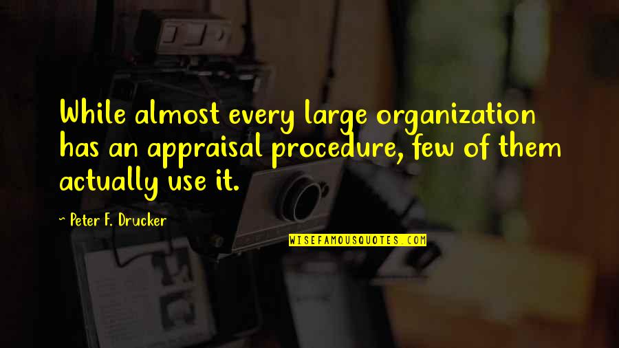 Tomohito Takatsuka Quotes By Peter F. Drucker: While almost every large organization has an appraisal Tomohito Takatsuka Quotes By Peter F. Drucker: While almost every large organization has an appraisal