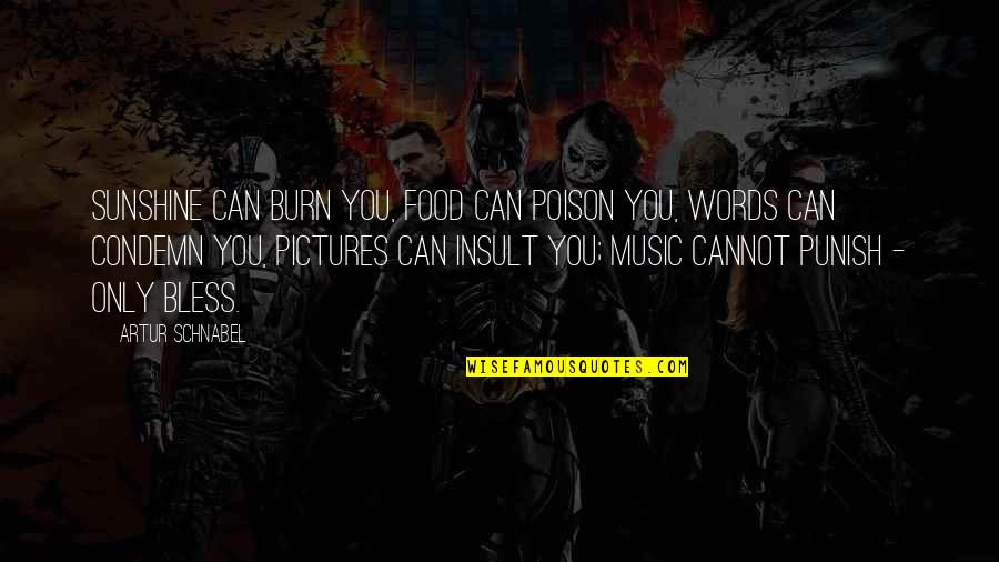 Tomorrow Never Guaranteed Quotes By Artur Schnabel: Sunshine can burn you, food can poison you, Tomorrow Never Guaranteed Quotes By Artur Schnabel: Sunshine can burn you, food can poison you,