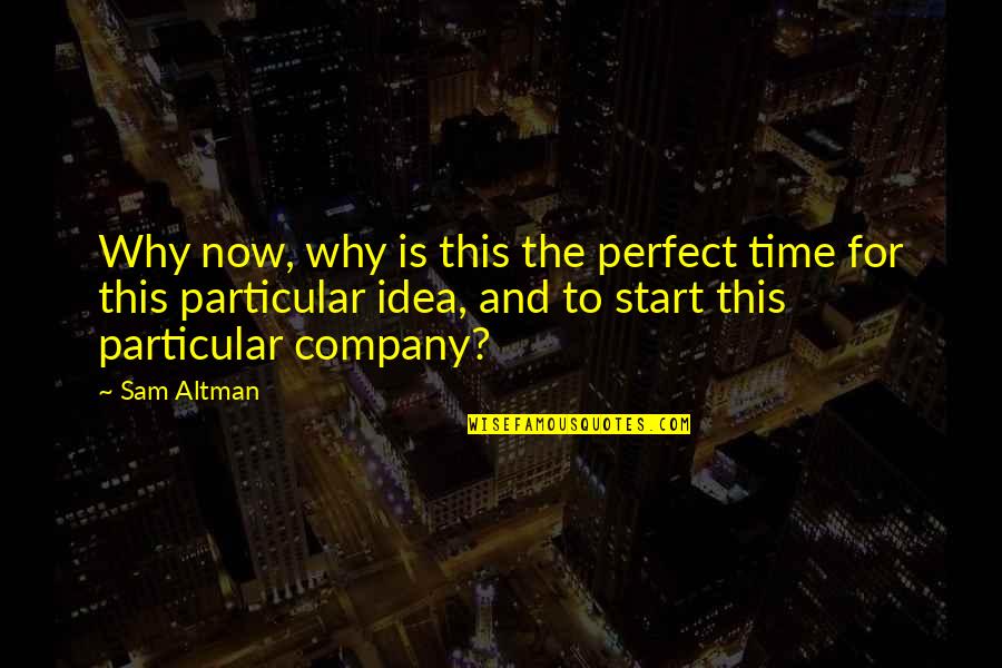 Tone In 1984 Quotes By Sam Altman: Why now, why is this the perfect time