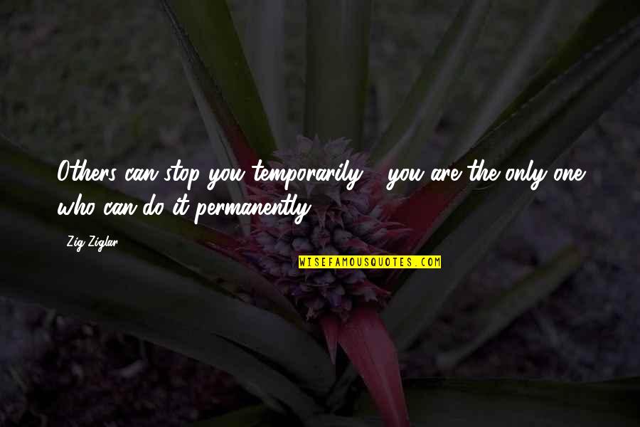 Tonedeff Velocity Quotes By Zig Ziglar: Others can stop you temporarily - you are