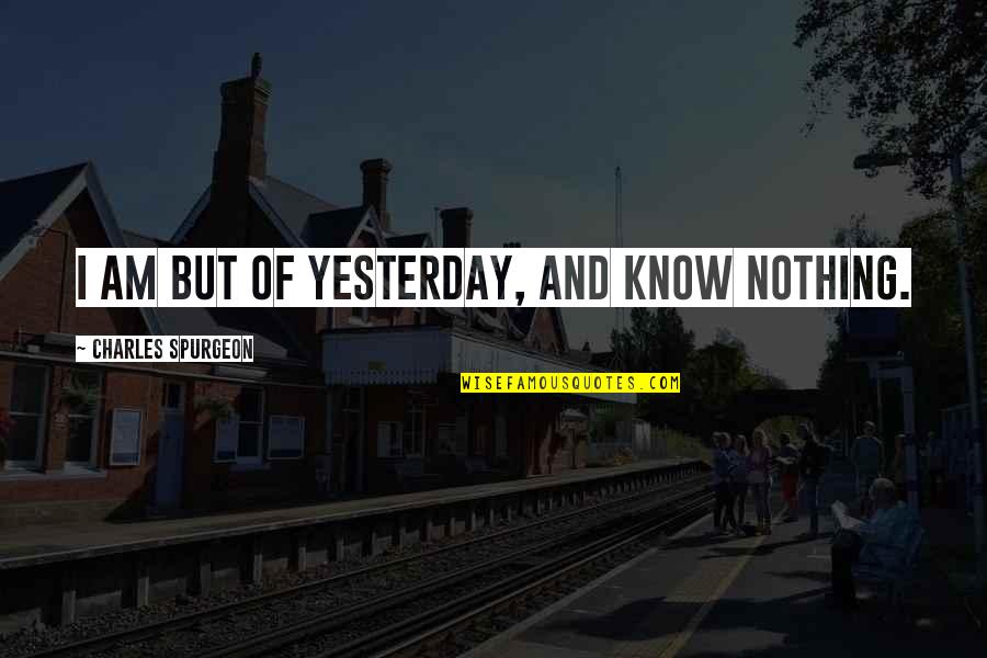 Tongeren Google Quotes By Charles Spurgeon: I am but of yesterday, and know nothing.