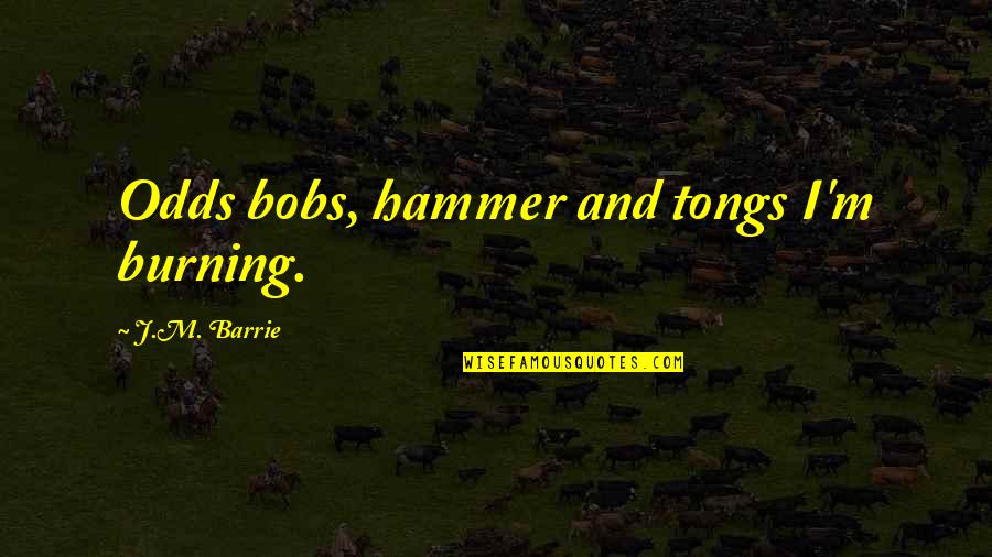 Tongs Quotes By J.M. Barrie: Odds bobs, hammer and tongs I'm burning.