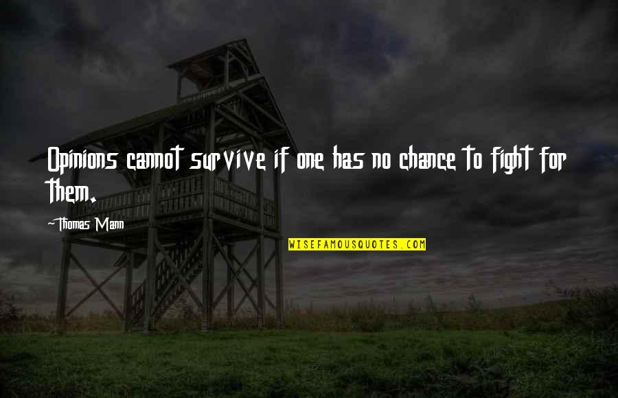 Tongu Quotes By Thomas Mann: Opinions cannot survive if one has no chance