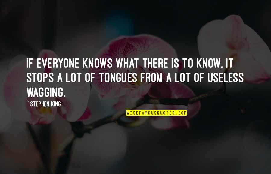 Tongues Wagging Quotes By Stephen King: If everyone knows what there is to know,