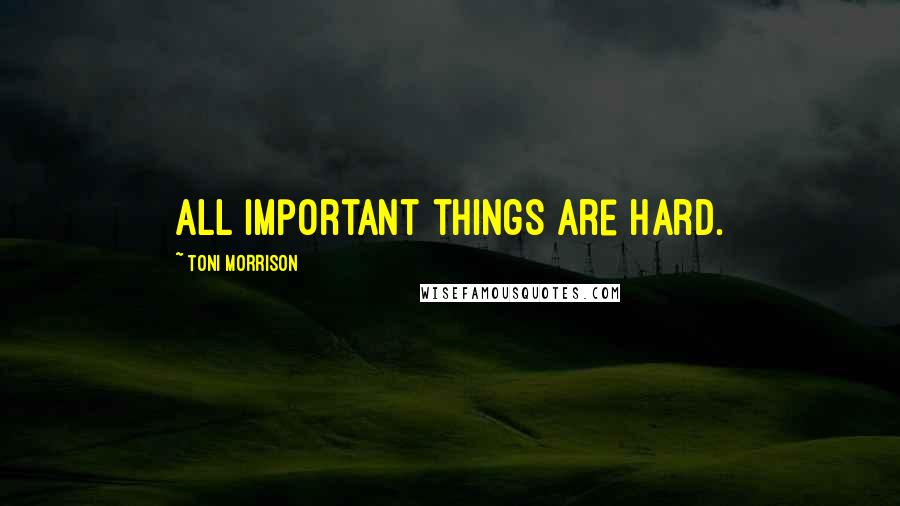 Toni Morrison quotes: All important things are hard.