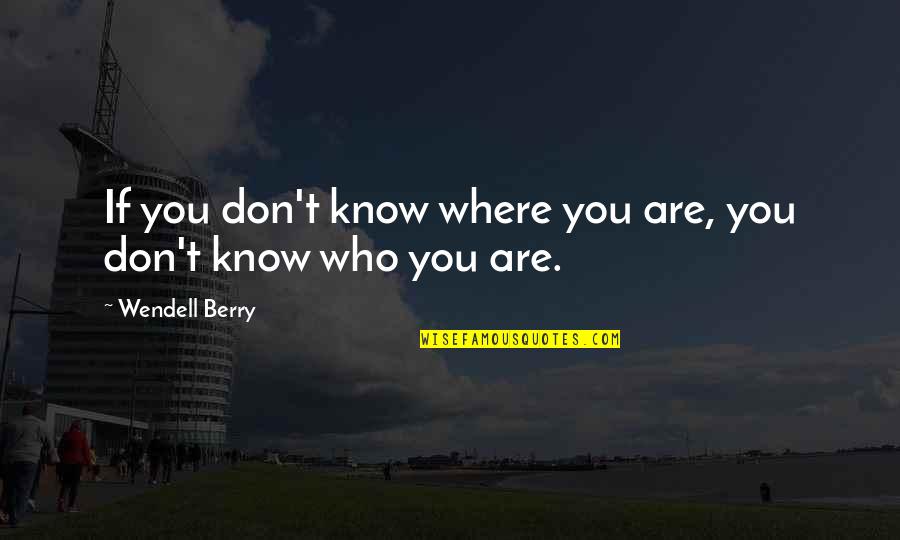 Toning Target Quotes By Wendell Berry: If you don't know where you are, you