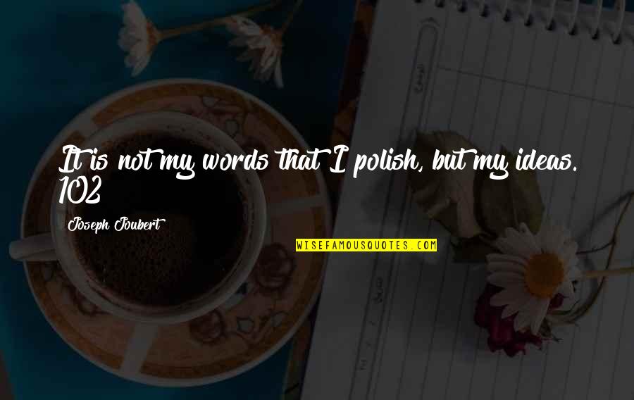 Tonkawas Shelter Quotes By Joseph Joubert: It is not my words that I polish,
