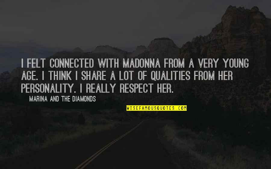 Tony Berndtsson Quotes By Marina And The Diamonds: I felt connected with Madonna from a very