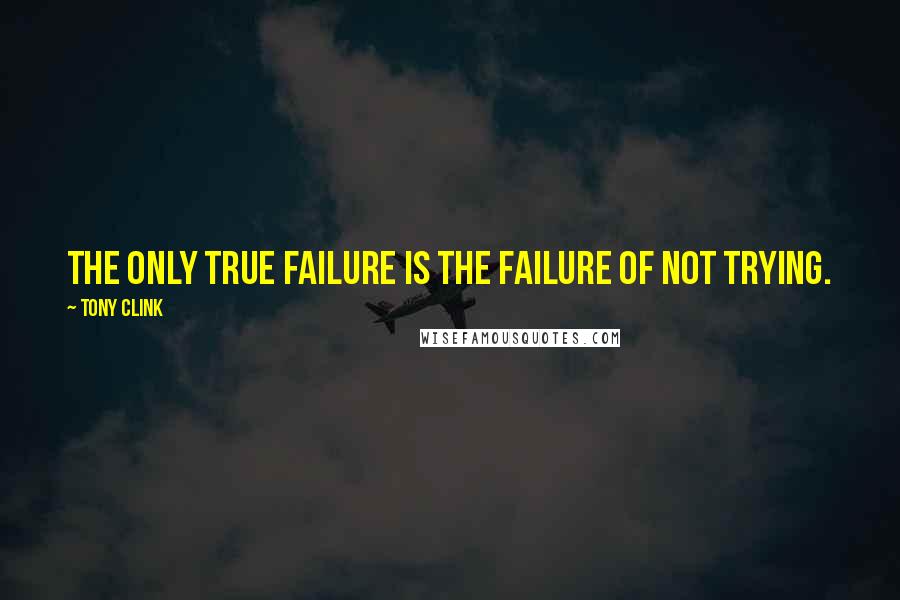 Tony Clink quotes: The only true failure is the failure of not trying.