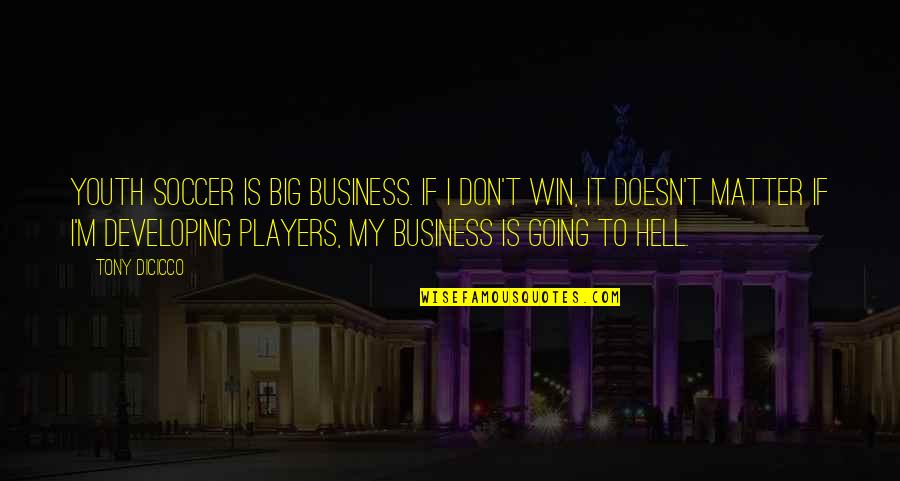 Tony Dicicco Quotes By Tony DiCicco: Youth soccer is big business. If I don't Tony Dicicco Quotes By Tony DiCicco: Youth soccer is big business. If I don't