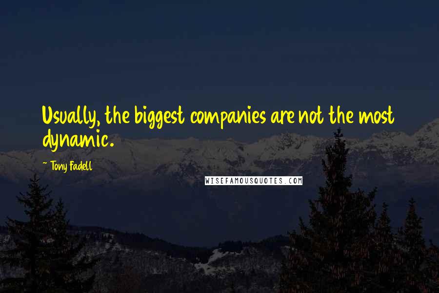 Tony Fadell quotes: Usually, the biggest companies are not the most dynamic.