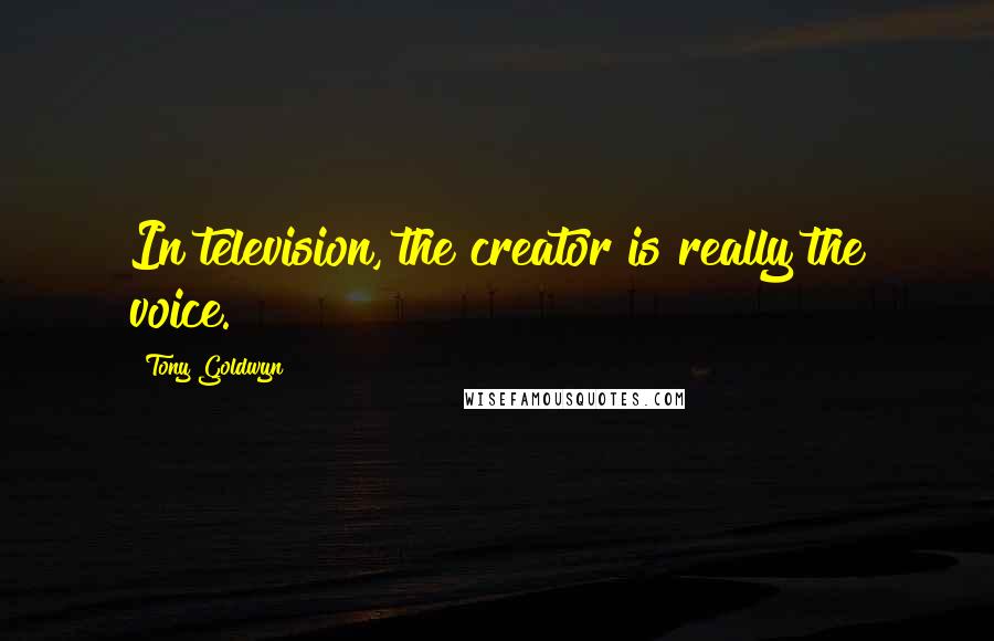 Tony Goldwyn quotes: In television, the creator is really the voice.