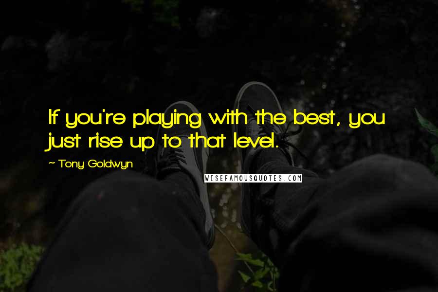 Tony Goldwyn quotes: If you're playing with the best, you just rise up to that level.