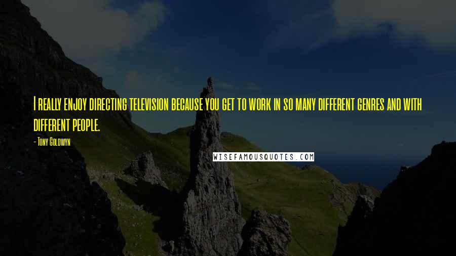 Tony Goldwyn quotes: I really enjoy directing television because you get to work in so many different genres and with different people.