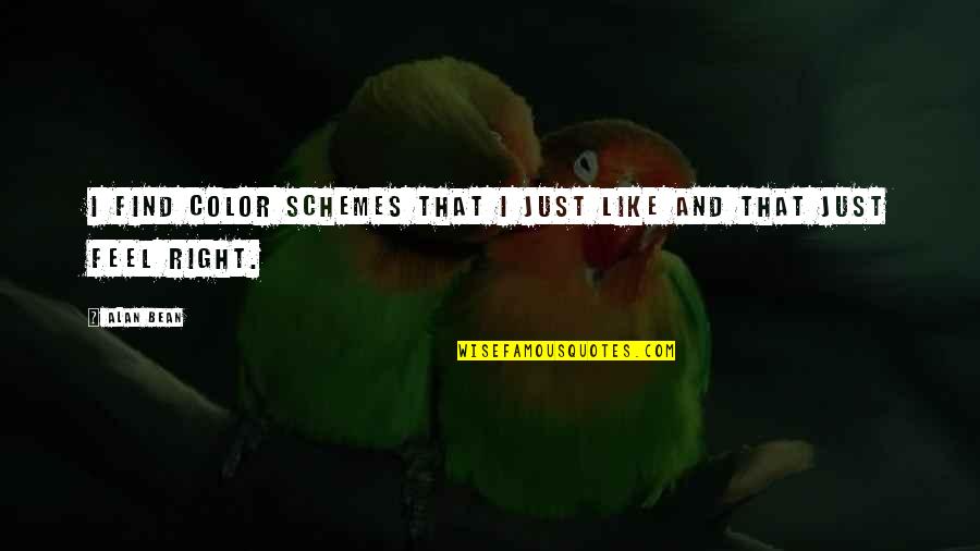 Tony Gonzales Quotes By Alan Bean: I find color schemes that I just like
