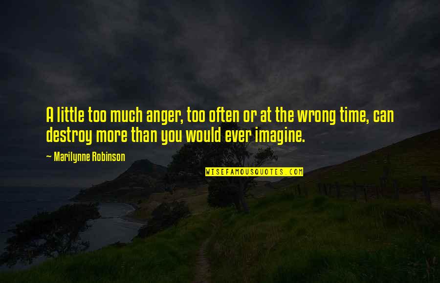 Tony Gordon Mdrt Quotes By Marilynne Robinson: A little too much anger, too often or
