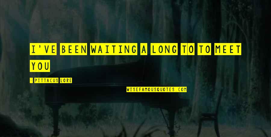 Tony Hill Quotes By Pittacus Lore: I've been waiting a long to to meet