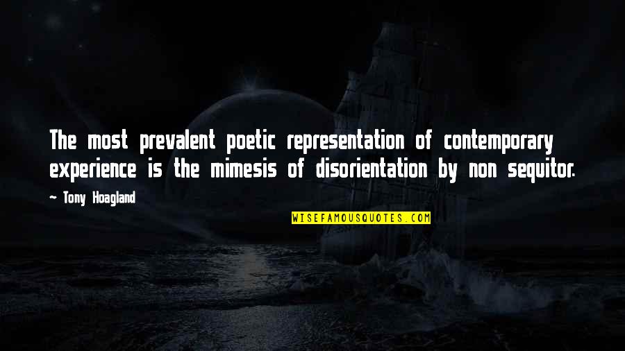 Tony Hoagland Quotes By Tony Hoagland: The most prevalent poetic representation of contemporary experience