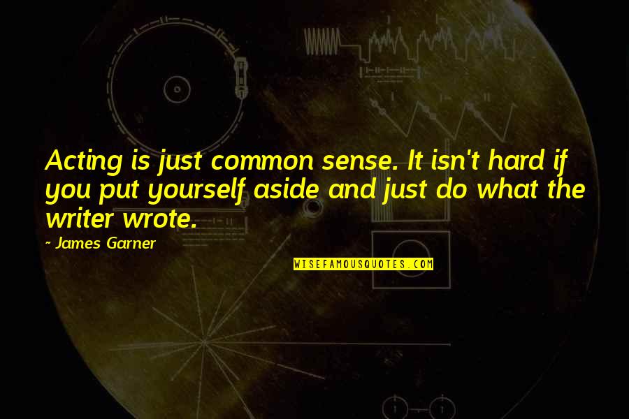Tony Hsieh Delivering Happiness Quotes By James Garner: Acting is just common sense. It isn't hard