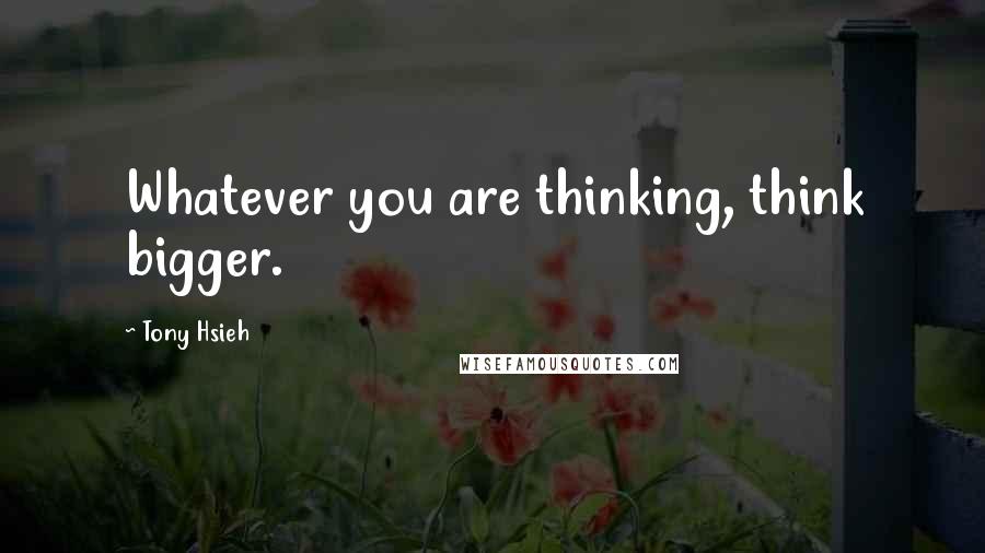 Tony Hsieh quotes: Whatever you are thinking, think bigger.