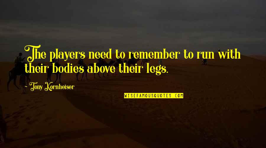 Tony Kornheiser Quotes By Tony Kornheiser: The players need to remember to run with Tony Kornheiser Quotes By Tony Kornheiser: The players need to remember to run with
