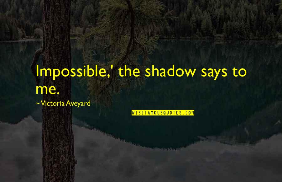 Tony Montana Quotes By Victoria Aveyard: Impossible,' the shadow says to me.